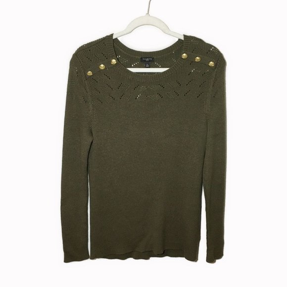 Talbots Olive Green/Brown Sweater-- Size LP - Picture 3 of 8